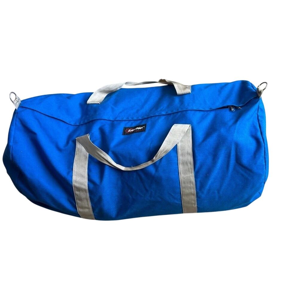 Vintage 80s Eastpak Blue Canvas Duffel Bag XXL Carry On Gym Travel Weekender